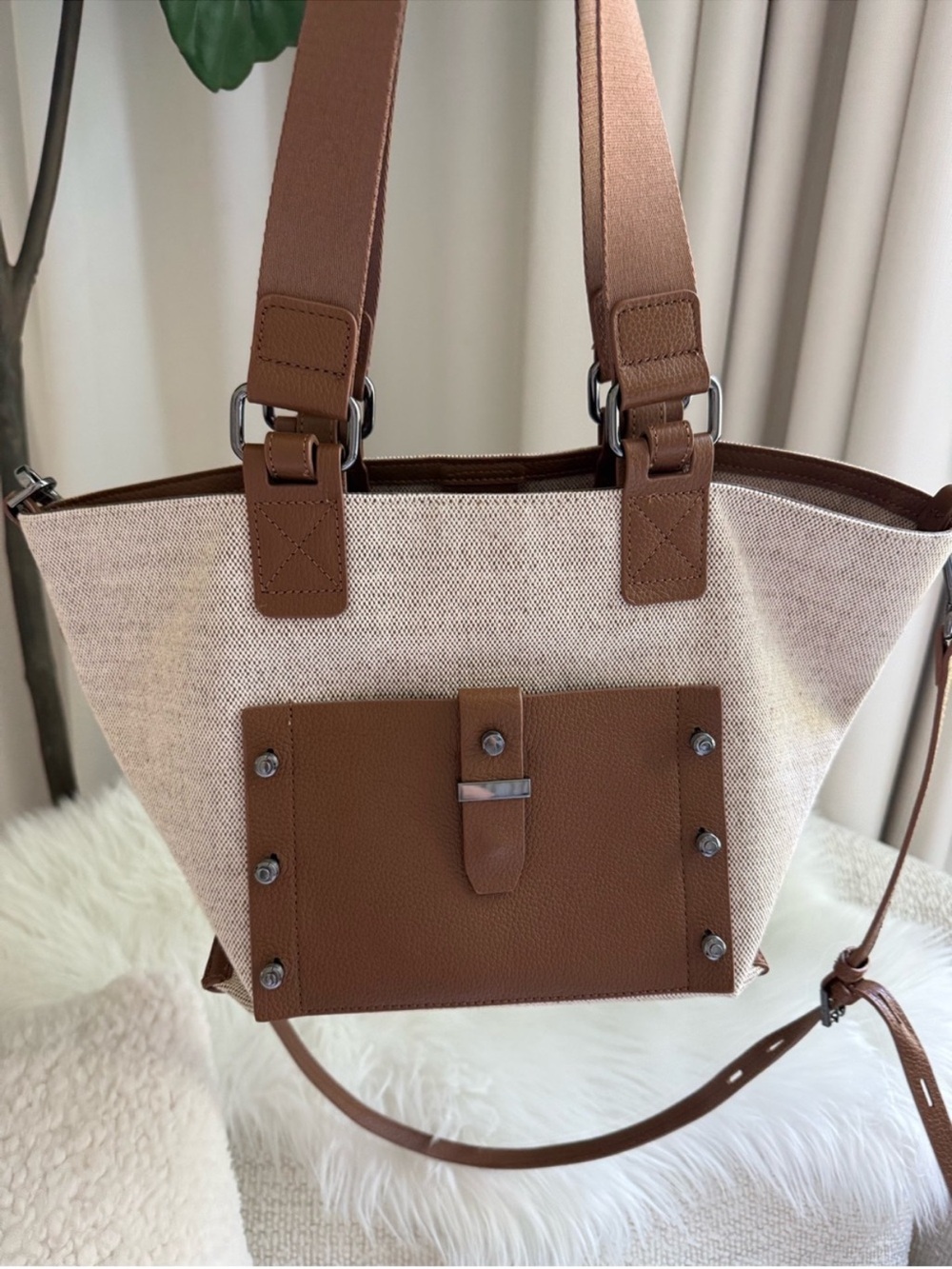 Botkier tote bag Canvas with Leather Trim